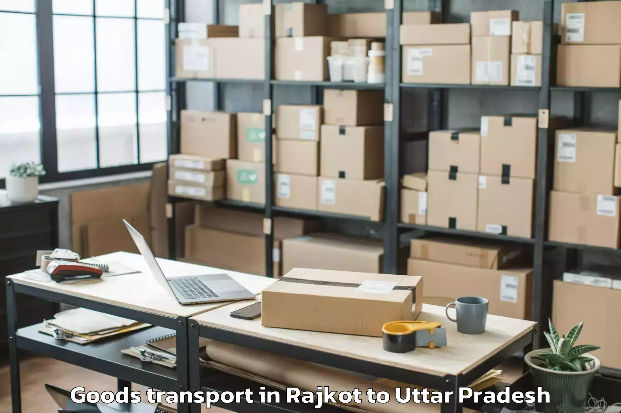 Book Your Rajkot to Maharishi University Lucknow Goods Transport Today